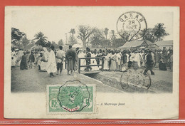 SENEGAL CARTE POSTALE AFFRANCHIE DE 1912 DE DAKAR POUR DUNKERQUE FRANCE - Storia Postale