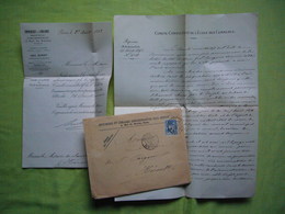 Enveloppe + Lettre à Entête Imprimerie Paul Dupont Paris 1892 - Druck & Papierwaren
