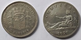 Spain 5 Pesetas 1870  (70) SN-M Silver - Monnaies Provinciales