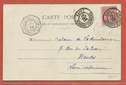 SOUDAN CARTE POSTALE AFFRANCHIE DE 1904 DE KAYES POUR NANTES FRANCE - Lettres & Documents