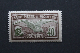 ST PIERRE & MIQUELON 1909 Y&T No 87 40c BRUN-LILAS ET VERT-GRIS (GOELAND)  NEUF * .. - Nuovi