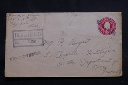 ETATS UNIS - Entier Postal En Recommandé Pour La France En 1922 , Taxes Locale De Cleveland Au Verso , à Voir - L 55200 - 1921-40