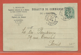 ALEXANDRIE CARTE POSTALE AFFRANCHIE DE 1916 POUR PARIS FRANCE - Cartas & Documentos