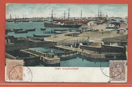 PORT SAID CARTE POSTALE AFFRANCHIE DE 1910 POUR STE FOY LA GRANDE FRANCE - Briefe U. Dokumente