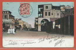 PORT SAID CARTE POSTALE AFFRANCHIE DE 1906 POUR VILLARS SUR OLLON SUISSE - Storia Postale