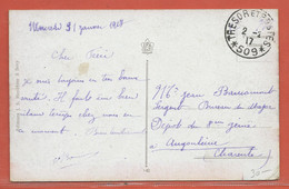 GRECE CARTE POSTALE EN FRANCHISE DE 1917 POUR ANGOULEME FRANCE - Cartas & Documentos
