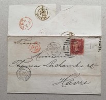 Busta Di Lettera Liverpool-Le Havre Via Calais - 03/Jan/1870 - Lettres & Documents