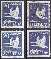 SE612 – SUEDE – SWEDEN – 1953 – SWAN FLIGHT – Y&T # 7a(x4) USED - Usati