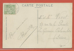 MONACO CARTE POSTALE AFFRANCHIE DE 1917 POUR LA GARENNE COLOMBES FRANCE - Storia Postale