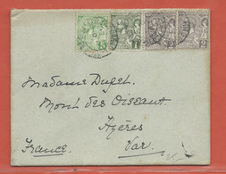 MONACO LETTRE DE 1908 POUR HYERES FRANCE - Cartas & Documentos