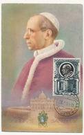 VATICAN - Carte Maximum - 5 L Pie XII - 1954 - Maximum Cards