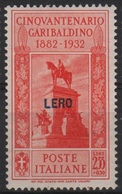 1932 Egeo Garibaldi MH - Egée (Lero)