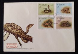 MAC1147-Macau FDC With 4 Stamps - Snakes Of The Region - Macau - 1989 - FDC