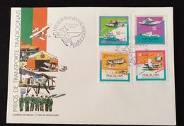 MAC1148.5-Macau FDC With 4 Stamps - Traditional Transportation Means - Seaplanes - Macau - 1989 - FDC