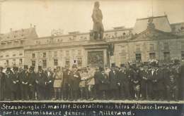 080320B - CARTE PHOTO AA HILBER STRASBOURG - MILITARIA GUERRE 1914 18  1919 Décoration Héros Alsace Lorraine Millerand - Guerra 1914-18