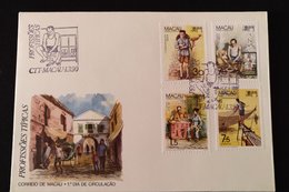 MAC1151-Macau FDC With 4 Stamps - Typical Professions - Macau - 1990 - FDC