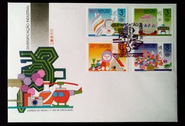 MAC1153-Macau FDC With 4 Stamps - Industrial Diversification - Macau - 1990 - FDC