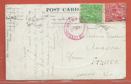 AUSTRALIE CARTE POSTALE AFFRANCHIE CENSUREE DE 1915 DE BRISBANE POUR AUXERRE FRANCE - Brieven En Documenten