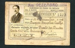 1926 PASSE / Cartão 50% Desconto CAMINHOS De FERRO Do ESTADO Sul Sueste - Caixeiro Viajante. Pass Ticket TRAIN Portugal - Europe