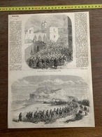 1860 ILL GRAVURE FIANCAILLES DE LA FILLE DU SHAH DE PERSE GENERAL MEDICI VILLE DE CEFALU - Unclassified