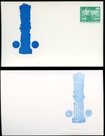 DDR PP16 D2/041 Privat-Postkarte FARBAUSFALL SCHWARZ ABKLATSCH 1976 - Cartoline Private - Usati