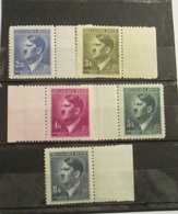 Germania Occupazione 1942 Bohmen Und Mahren 5 Stamps Hitler MNH - Unused Stamps