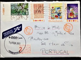 Netherlands, Circulated Cover To Portugal,  "Comics", "Cartoons", "Donald Duck", "Stamp's Day", 2010 - Brieven En Documenten