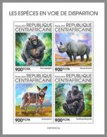 CENTRALAFRICA 2019 MNH Gorilla Endangered Species M/S - IMPERFORATED - DH2009 - Gorilles