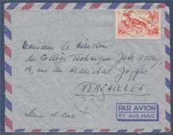 Togo Gazelles Devant D'enveloppe N°250 Lomé 3.3.52 à Versailles - Storia Postale