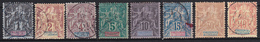 Océanie Types Sage Papier Teinté N°1-2-3-4-5-6-9-10 Oblitérés - Used Stamps