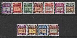 AEF  - TAXE 1937 - SERIE YVERT N° 1/11 * MLH - COTE = 12 EURO - Neufs