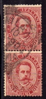 ITALIA REGNO ITALY KINGDOM 1879 RE UMBERTO I KING CENT. 10c COPPIA PAIR USATA USED OBLITERE' - Gebraucht