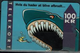 DANMARK 1994 PHONECARD SHARK USED VF!! - Peces