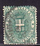 ITALIA REGNO ITALY KINGDOM 1891 1896 STEMMA SABAUDO COAT OF ARMS ARMOIRIES CENT. 5c USATO USED OBLITERE' - Gebraucht