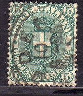 ITALIA REGNO ITALY KINGDOM 1891 1896 STEMMA SABAUDO COAT OF ARMS ARMOIRIES CENT. 5c USATO USED OBLITERE' - Gebraucht