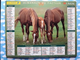 CALENDRIER DU FACTEUR ALMANACH CHEVAUX AUX PRES CHAMPS 1999 - Grand Format : 1991-00