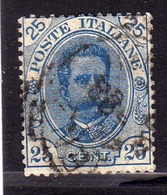 ITALIA REGNO ITALY KINGDOM 1891 - 1896 EFFIGIE RE UMBERTO I KING EFFIGY CENT. 25c USATO USED OBLITERE' - Gebraucht