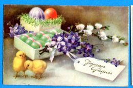 NY295, Poussins, Oeufs, Violettes,HWB 4940, Non Circulée - Ostern