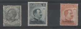 TIMBRES AVEC CHARNIERES OCCUPATION ITALIENNE - Egeo (Scarpanto)