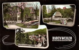 BADENWEILER 1963 3-geteilte Handkolorierte AK " B.-Die Thermen Im Deutschen Süden " - Badenweiler