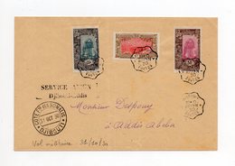 !!! COTE FRANCAISE DES SOMALIS, LETTRE PAR AVION DE DJIBOUTI POUR ADDIS ABEBA, VOL MILITAIRE DU 31/10/1930 - Covers & Documents