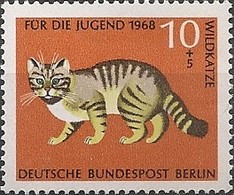 GERMANY BERLIN - PRO YOUTH, SMALL MAMMALS (WILDCAT, Felis Silvestris) 1968 - MNH - Other & Unclassified