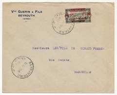 SYRIE - Enveloppe Depuis BEYROUTH RP, En Tête "Vve Guerin & Fils - Beyrouth", Affr. Timbre République Libanaise 1930 - Syria