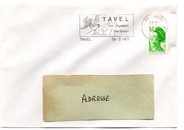 GARD - Dépt N° 30 = TAVEL 1983 =  FLAMME Type II = SECAP Illustrée D' Une COUPE + GRAPPE ' Son Vignoble, Ses Caves ' - Mechanical Postmarks (Advertisement)