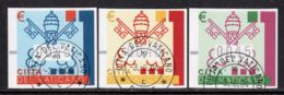 Vatican 2004 ATM Mi# 15-17 Used - Papal Coat Of Arms - Macchine Per Obliterare (EMA)