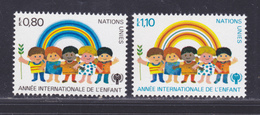 NATIONS UNIES GENEVE N°   83 & 84 ** MNH Neufs Sans Charnière, Année De L'enfant UNICEF 1979 (D9055) - Nuevos