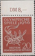 EAST GERMANY (DDR) - MELBOURNE'56 SUMMER OLYMPIC GAMES (LAUREL AND TORCH, TOP MARGIN, 20Pf) 1956 - MNH - Sommer 1956: Melbourne