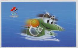 Water Polo,Mascot Yangtze Alligator Lala,China 2001 Beijing World Summer Universiade Advert Pre-stamped Card - Water-Polo