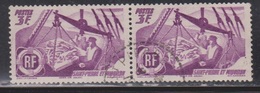 ST PIERRE & MIQUELON Scott # 334 Used Pair - Weighing The Catch - Used Stamps