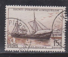 ST PIERRE & MIQUELON Scott # 350 Used - Fish Freezer Trawler Le Galantry - Used Stamps